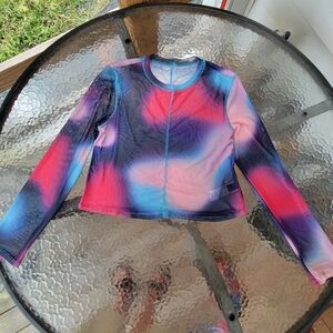 SHEIN Multicolor Mesh Long Sleeve Top Size L